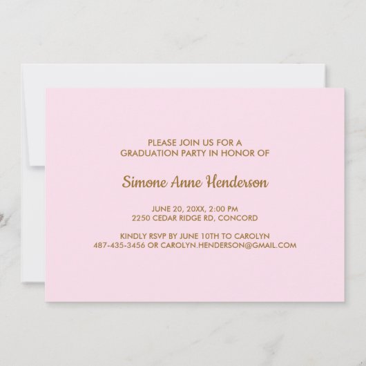 写モダン真コラージュおもしろい卒業パーティー 招待状 (裏面)