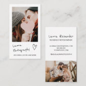 写モダン真スクリプト2写真コラージュ 名刺 (正面/裏面)