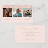 写モダン真バラ金ゴールドタイポグラフィ 名刺 (正面/裏面)