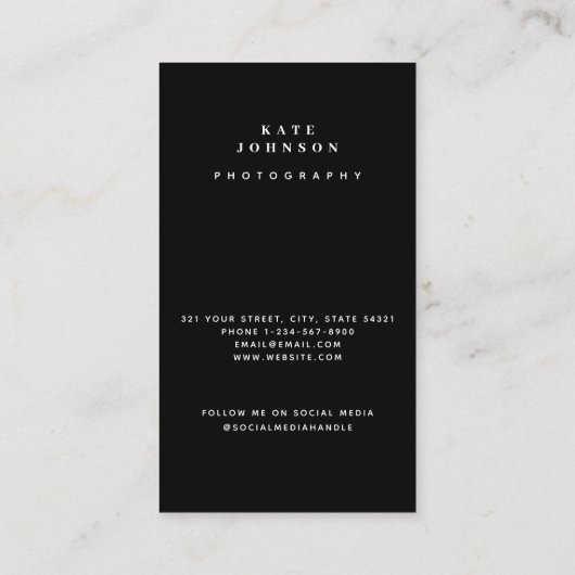 写モダン真ミニマル者QRコードSNS 名刺 (裏面)