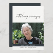 写モダン真悔やみや弔慰記念招待状 (正面/裏面)