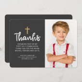 写モダン真金ゴールドクロス サンキューカード (正面/裏面)