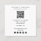 写モダン真3枚QRコードソーシャルメディア スクエア名刺 (裏面)