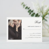 写モダン真 | ウェディングRSVP 出欠カード (スタンド正面)