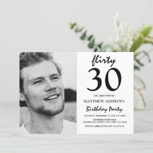 写モダン真  任意の年齢  誕生日招待状 招待状