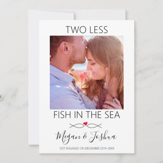 写モダン真 | 海の中の魚の二匹の婚約 案内状 (正面)