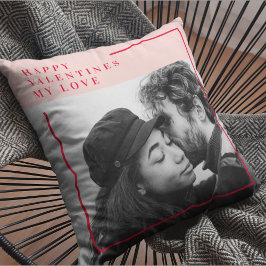 写モダン真 |赤とピンクのハッピーバレンタインデー アウトドアクッション