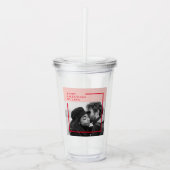 写モダン真 |赤とピンクのハッピーバレンタインデー アクリルタンブラー (正面)