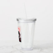 写モダン真 |赤とピンクのハッピーバレンタインデー アクリルタンブラー (左)