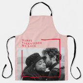 写モダン真 |赤とピンクのハッピーバレンタインデー エプロン (正面)