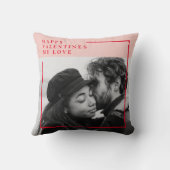 写モダン真 |赤とピンクのハッピーバレンタインデー クッション (裏面)