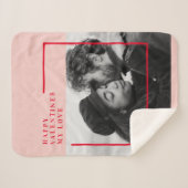 写モダン真 |赤とピンクのハッピーバレンタインデー シェルパブランケット (正面(横))