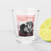 写モダン真 |赤とピンクのハッピーバレンタインデー ショットグラス (正面)