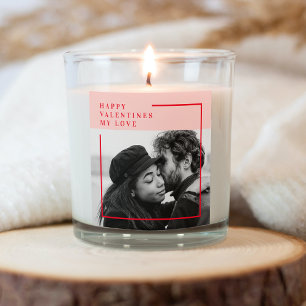 写モダン真  赤とピンクのハッピーバレンタインデー スクエアシール