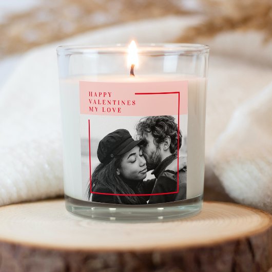 写モダン真 |赤とピンクのハッピーバレンタインデー スクエアシール