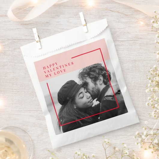 写モダン真 |赤とピンクのハッピーバレンタインデー フェイバーバッグ (クリップ留めされた状態)