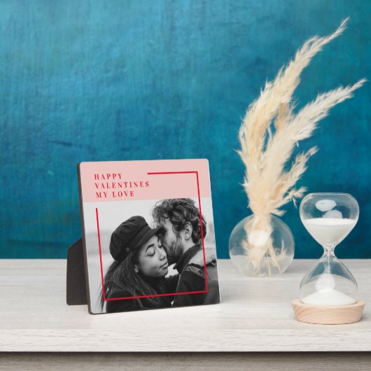 写モダン真 |赤とピンクのハッピーバレンタインデー フォトプラーク (インサイチュ)