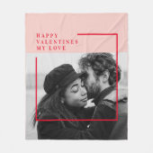 写モダン真 |赤とピンクのハッピーバレンタインデー フリースブランケット (正面)