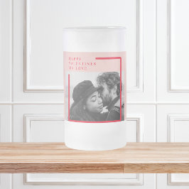 写モダン真 |赤とピンクのハッピーバレンタインデー フロストグラスビールジョッキ