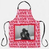 写モダン真 | Red & Pink Love You Valentines Gift エプロン (正面)