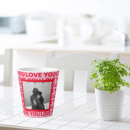 写モダン真 | Red & Pink Love You Valentines Gift カフェラテマグ