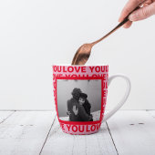 写モダン真 | Red & Pink Love You Valentines Gift カフェラテマグ