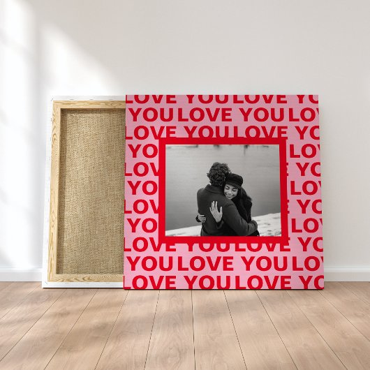 写モダン真 | Red & Pink Love You Valentines Gift キャンバスプリント