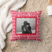 写モダン真 | Red & Pink Love You Valentines Gift クッション (ブランケット)