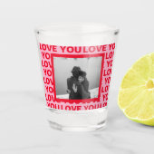 写モダン真 | Red & Pink Love You Valentines Gift ショットグラス (正面)