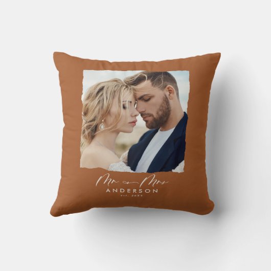 写モダン結婚パーソナライズされた真家の夫婦 クッション (裏面)