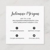 写モダン結婚真の写真コラージュミニマル スクエア名刺 (裏面)