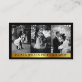 写モダン結婚真の写真コラージュミニマル 名刺 (正面)