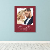 写モダン結婚真パーソナライズされたの夫妻 キャンバスプリント (インサイチュ (ウッドフロア))