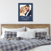 写モダン結婚真パーソナライズされたの夫妻 キャンバスプリント (インサイチュ (寝室))