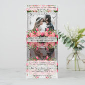 写ユニーク真ボホピンクフローラ結婚ズ 招待状 (スタンド正面)