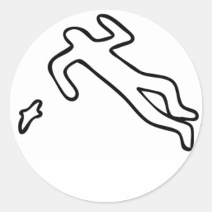 写実的ではない殺人場面ステッカー輪郭 ラウンドシール