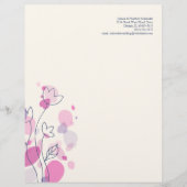 写実的でモダンな花の花びらレターヘッド レターヘッド (正面)