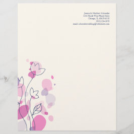 写実的でモダンな花の花びらレターヘッド レターヘッド