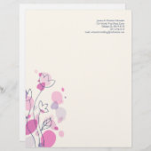 写実的でモダンな花の花びらレターヘッド レターヘッド (正面/裏面)