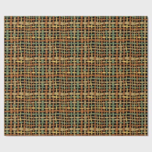 写実的で自然な見る編まれたひもの緑 ラッピングペーパー (フラット)