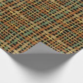 写実的で自然な見る編まれたひもの緑 ラッピングペーパー (角)