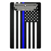 写実的で薄いブルーライン表示米国の旗 ミニクリップボード (正面)