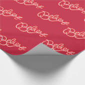 写実的で赤いホワイトクリスマスの包むことを信じて下さい ラッピングペーパー (角)