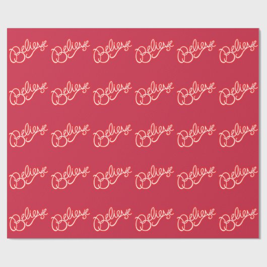 写実的で赤いホワイトクリスマスの包むことを信じて下さい ラッピングペーパー (フラット)