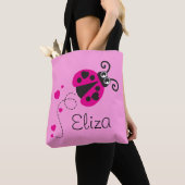 写実的なてんとう虫のハートの女の子の一流のトートバック トートバッグ (クローズアップ)