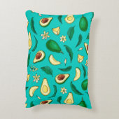 写実的なアボカド。シームレスなパターン。夏のエキゾチック アクセントクッション (裏面(縦))
