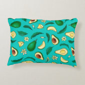 写実的なアボカド。シームレスなパターン。夏のエキゾチック アクセントクッション (裏面)