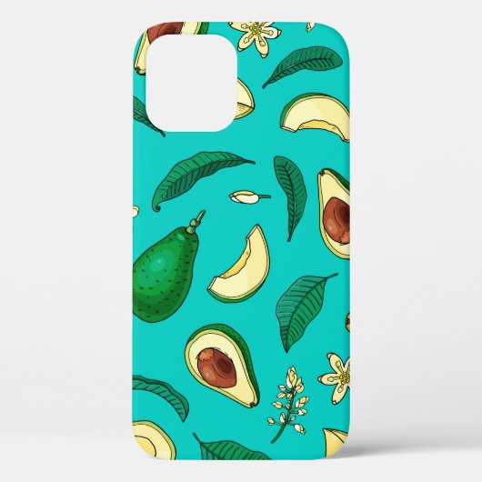 写実的なアボカド。シームレスなパターン。夏のエキゾチック Case-Mate iPhoneケース (裏面)