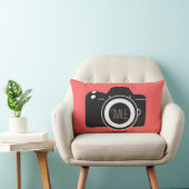 写実的なカメラのスマイルの枕 ランバークッション (椅子)