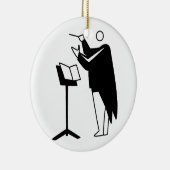 写実的なコンダクターおよび立場の黒 セラミックオーナメント (右)